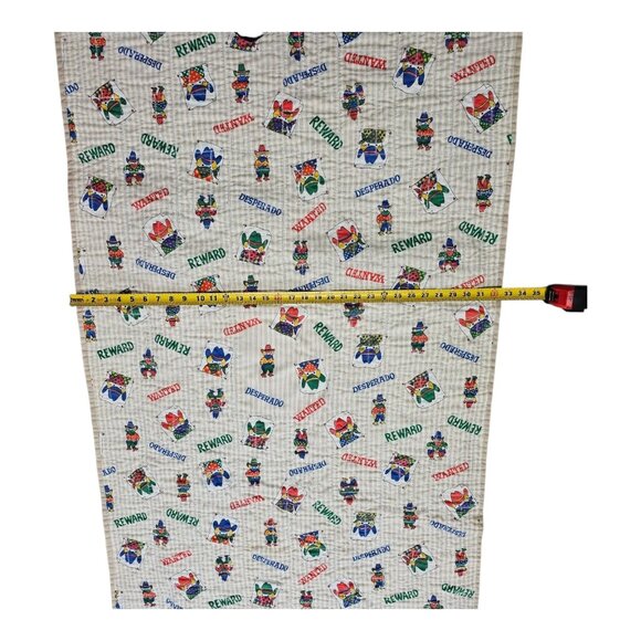 Vintage Handmade Children Quilt Western Cowboy Reward Desperado Wanted Blanket - Picture 5 of 11